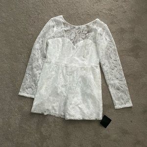 New Lulus white lace romper